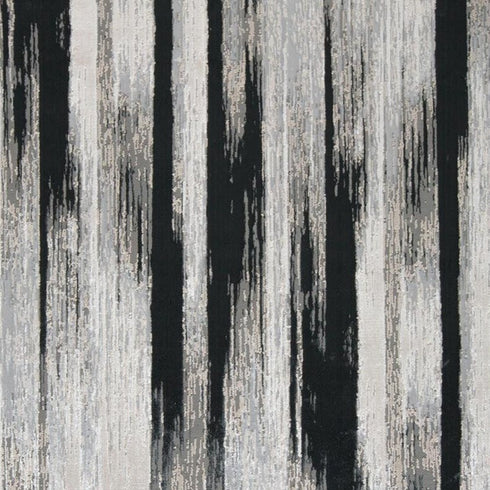 4' X 6' Black Silver and Gray Abstract Power Loom Area Rug